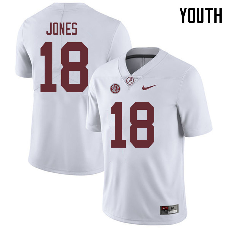 Youth #18 Austin Jones Alabama Crimson Tide College Football Jerseys Sale-White